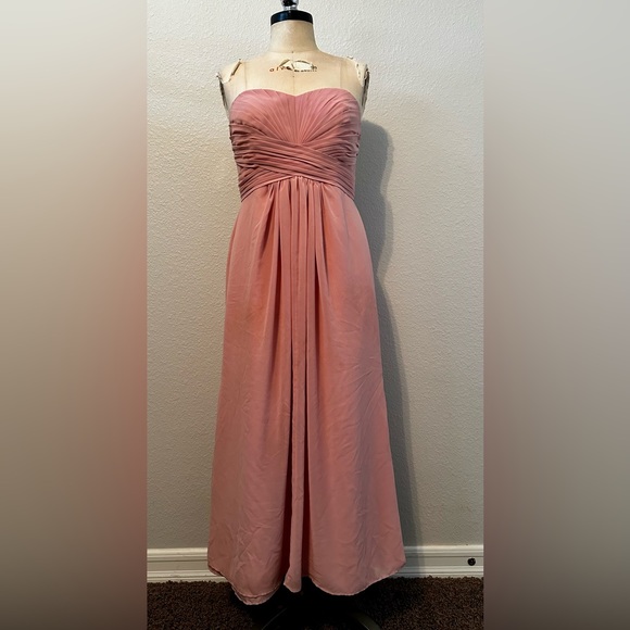 David's Bridal Dresses & Skirts - David’s Bridal Strapless Bridesmaid Prom Evening Dress Ballet Pink.